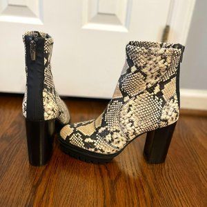 Vince Camuto Snake Print Platform Boots with Zip Back | Never Worn! Size 10